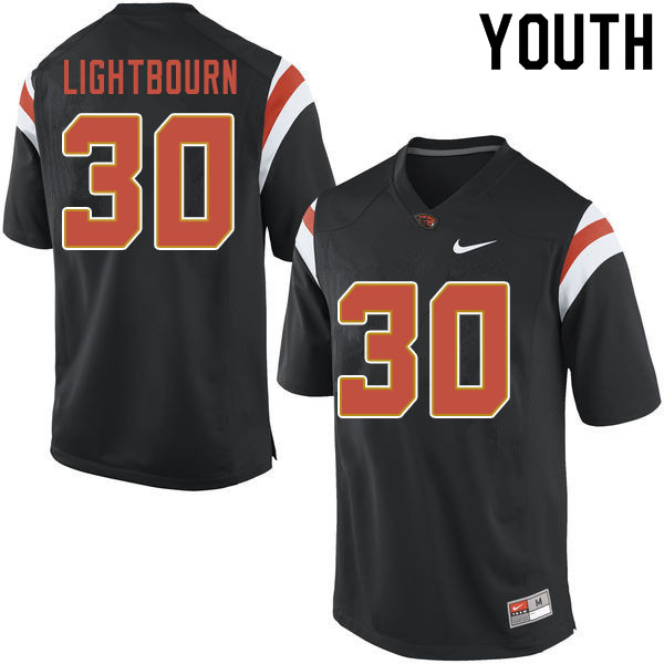 Youth #30 Caleb Lightbourn Oregon State Beavers College Football Jerseys Sale-Black